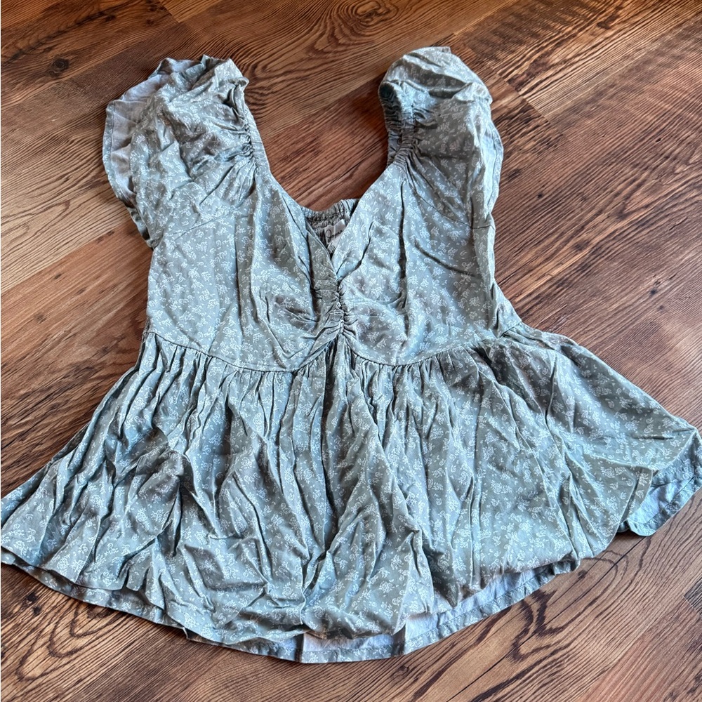 Floral Green Women's Top